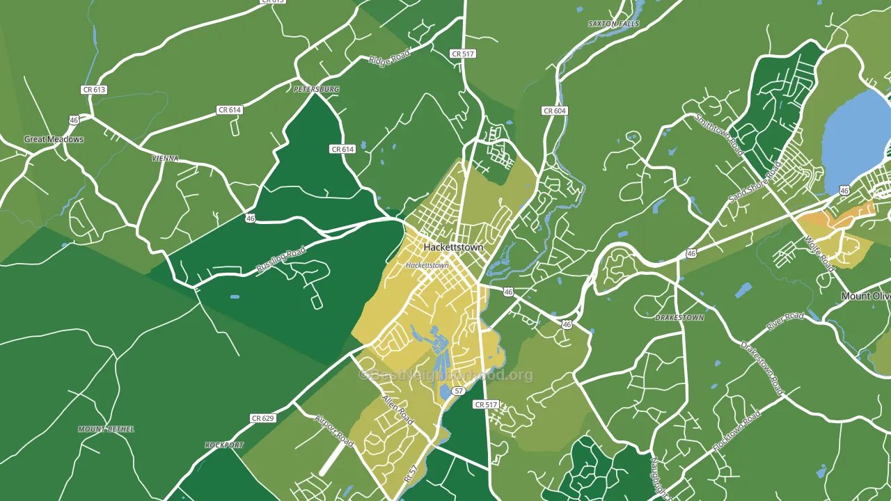Hackettstown, NJ block-group voter-turnout map