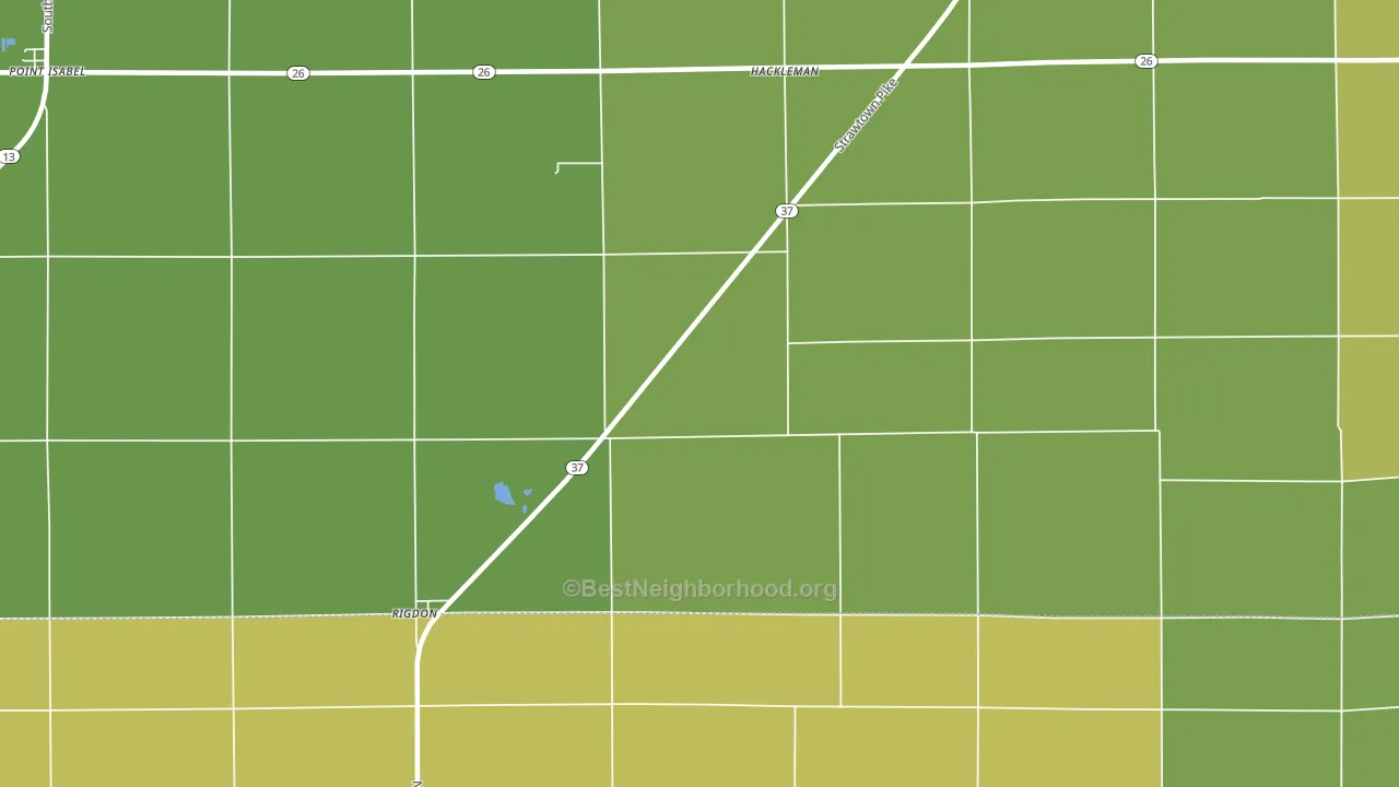 Hackleman, IN block-group voter-turnout map