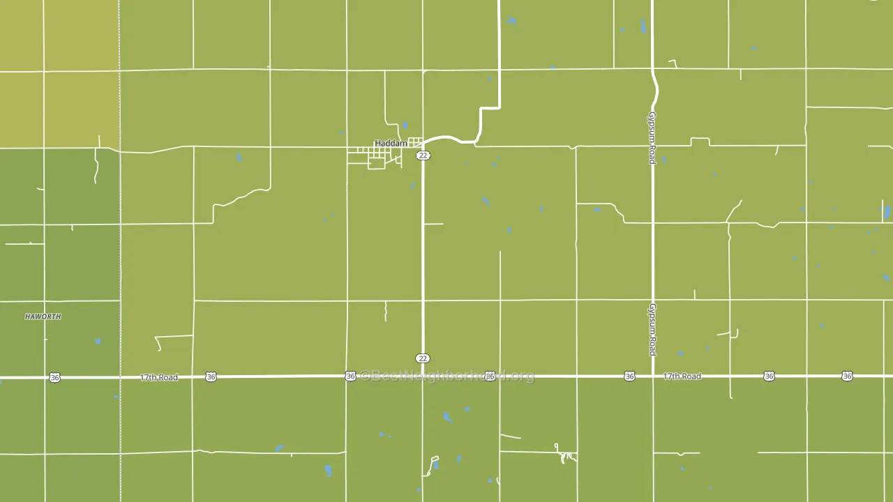Haddam, KS block-group voter-turnout map