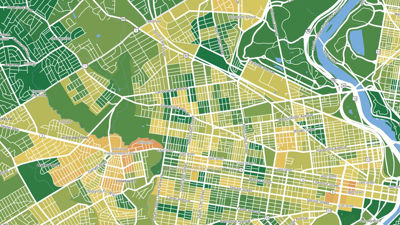 Haddington-Carroll Park, Philadelphia, PA block-group voter-turnout map
