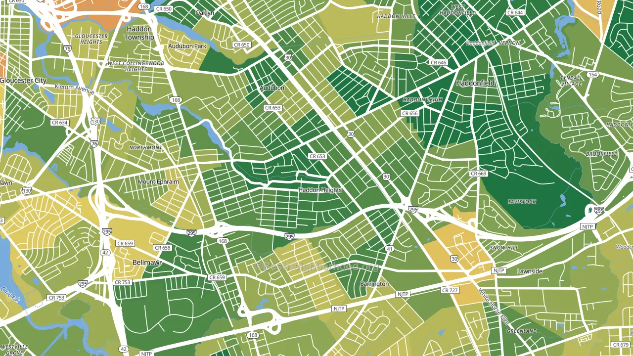 Haddon Heights, NJ block-group voter-turnout map