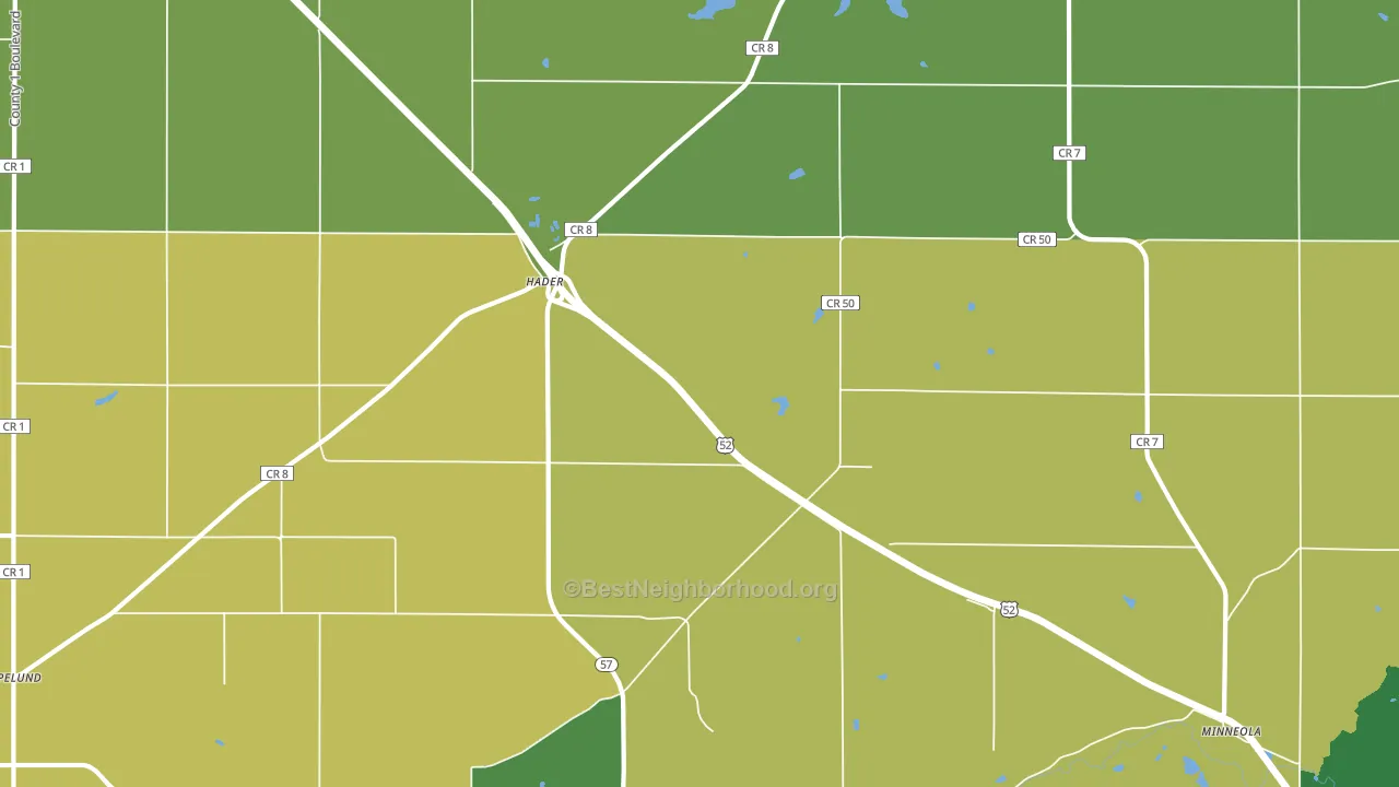 Hader, MN block-group voter-turnout map