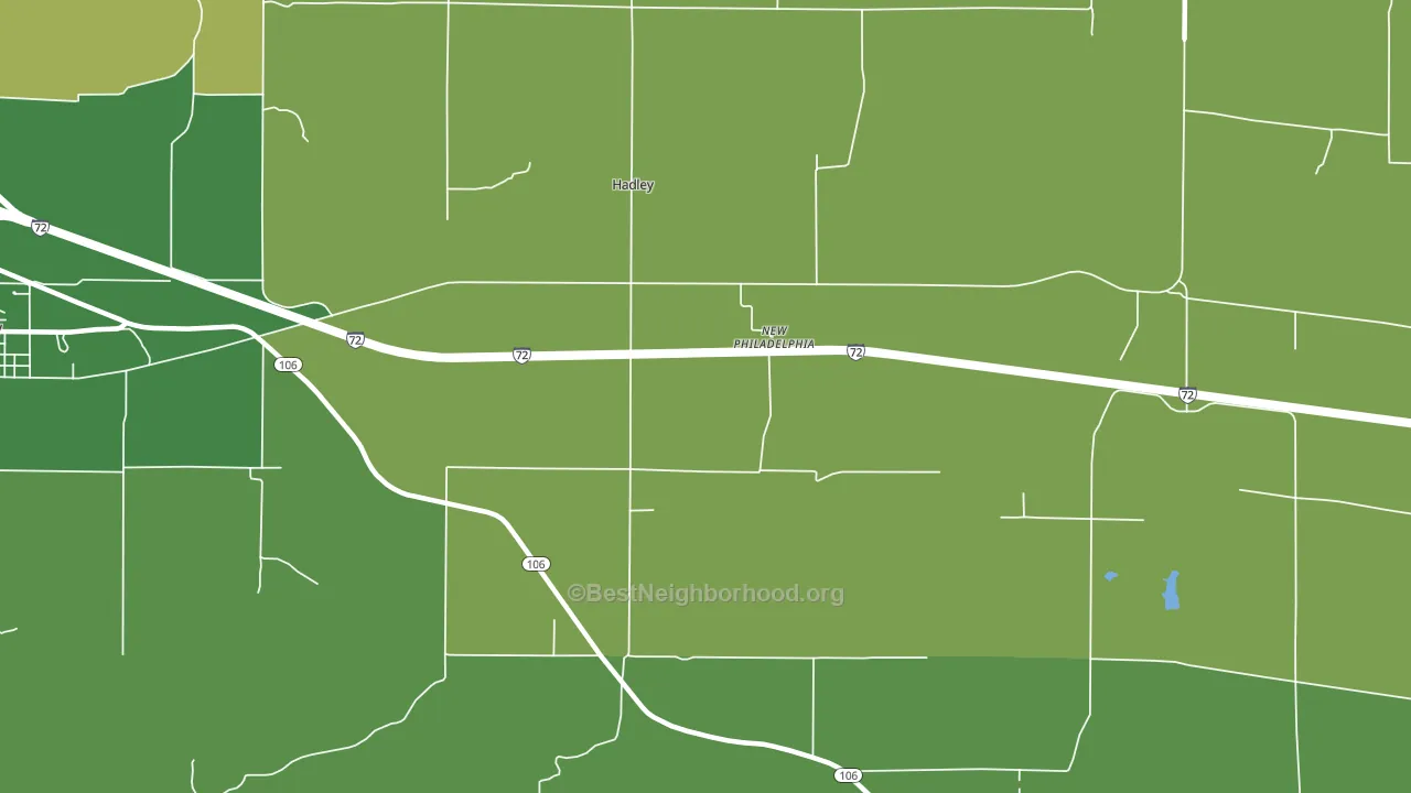 Hadley, IL block-group voter-turnout map