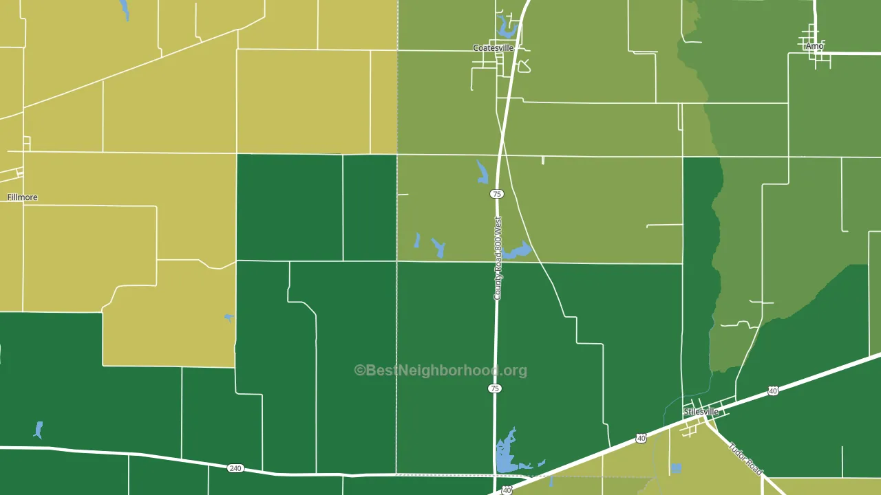 Hadley, IN block-group voter-turnout map