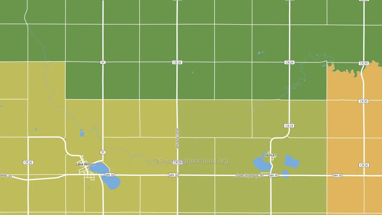 Hadley, MN block-group voter-turnout map