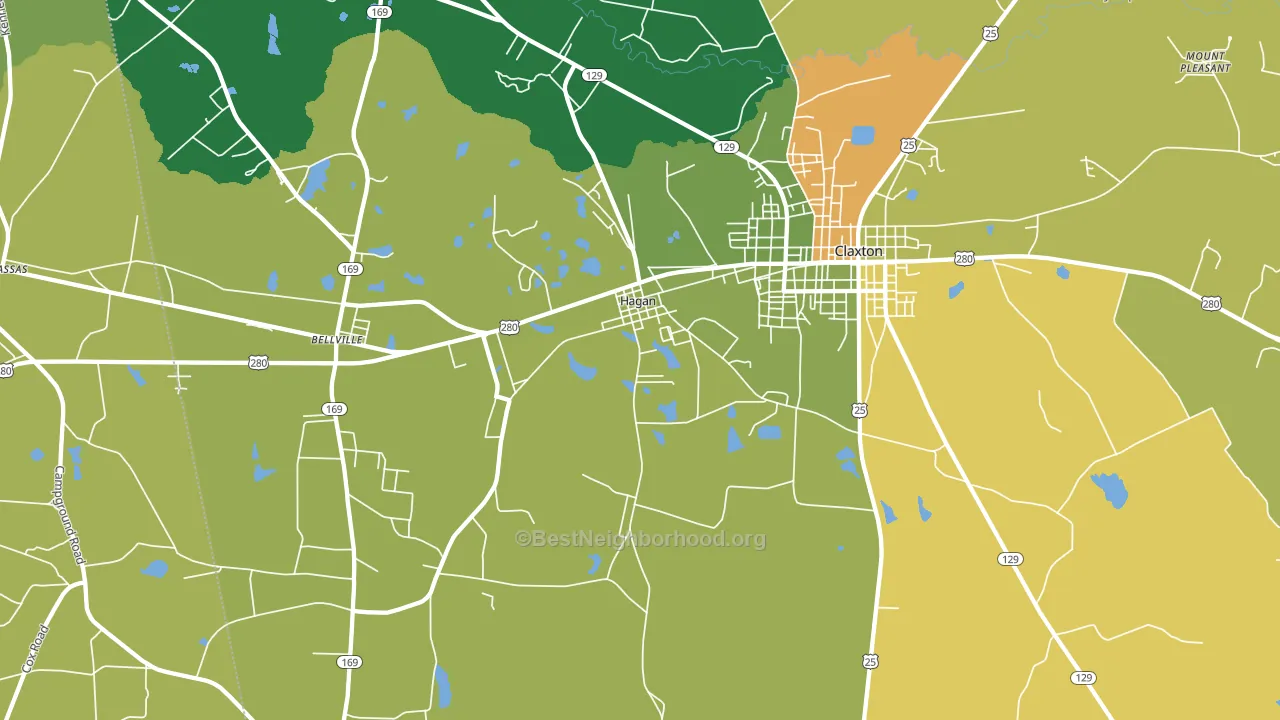 Hagan, GA block-group voter-turnout map