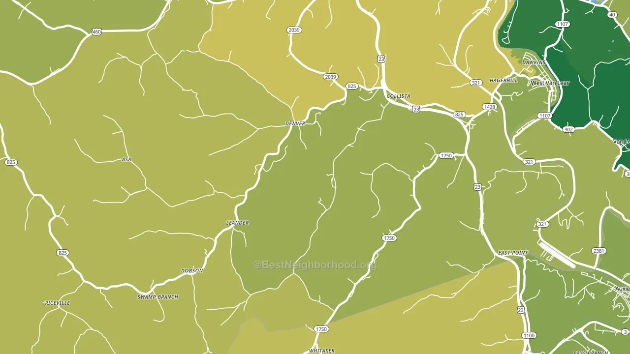 Hagerhill, KY block-group voter-turnout map