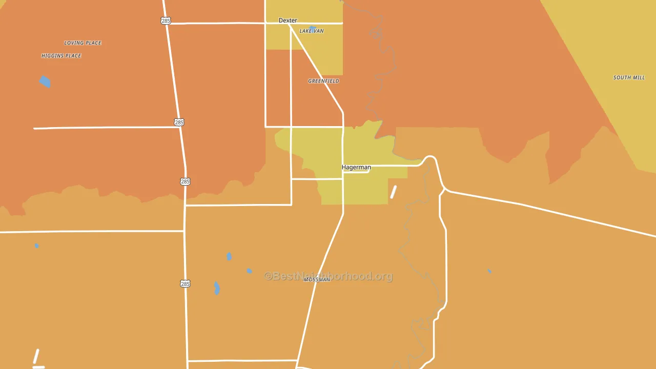Hagerman, NM block-group voter-turnout map