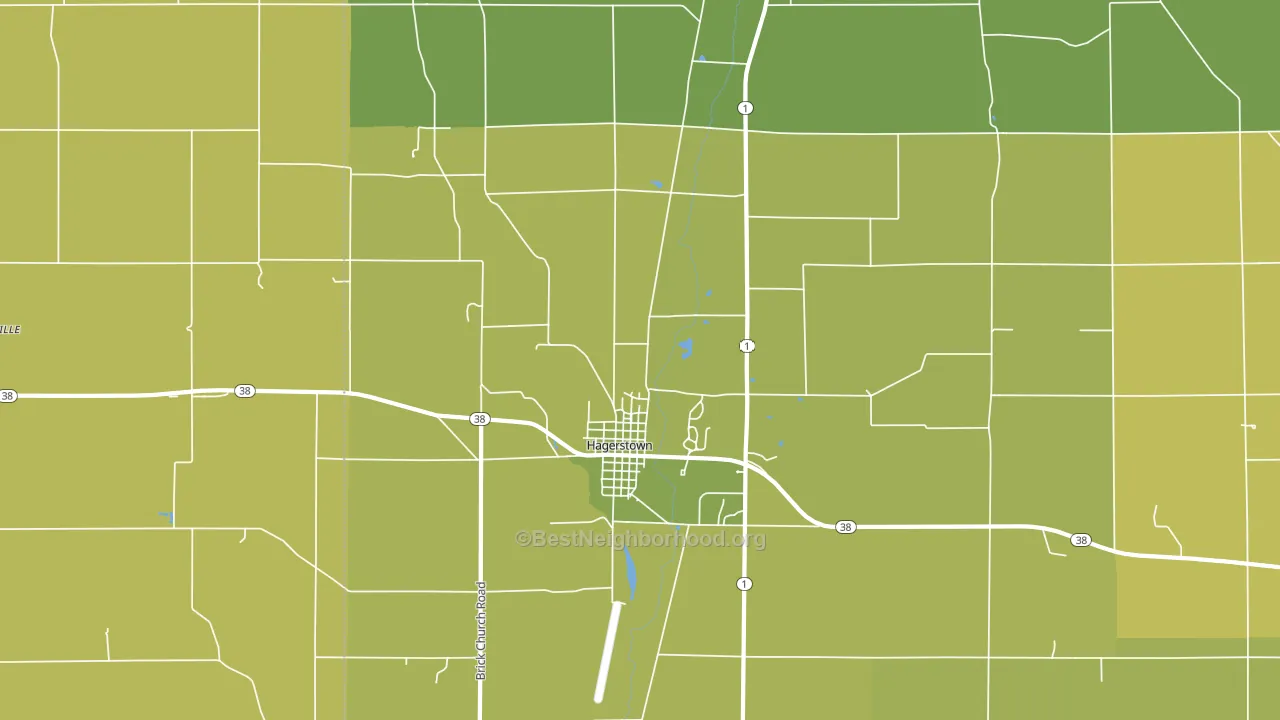 Hagerstown, IN block-group voter-turnout map