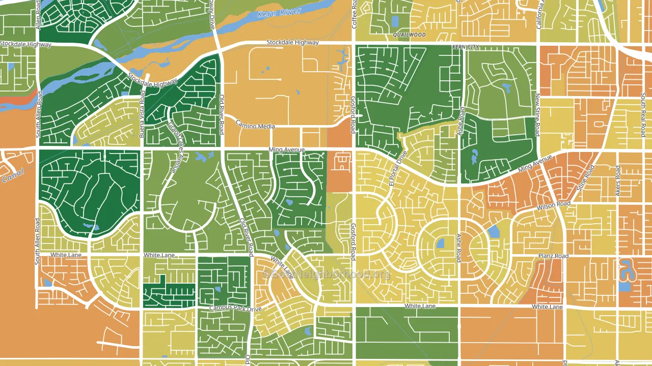 Haggin Oaks, Bakersfield, CA block-group voter-turnout map