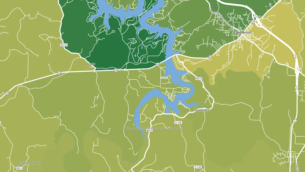 Hahatonka, MO block-group voter-turnout map