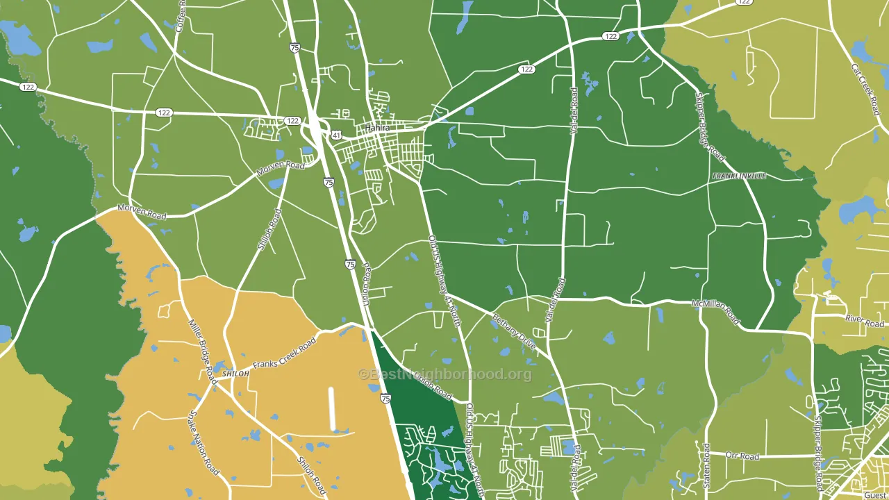 Hahira, GA block-group voter-turnout map