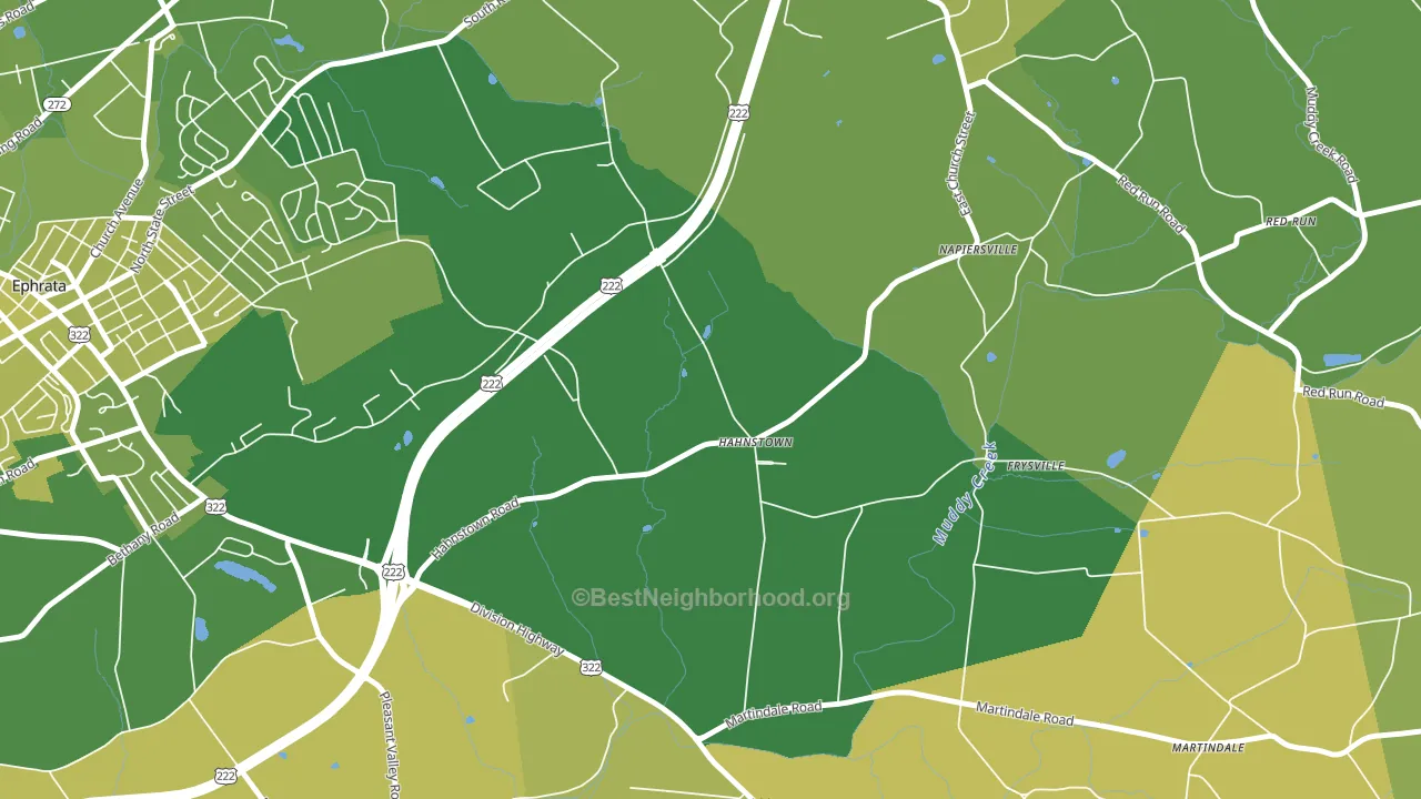 Hahnstown, PA block-group voter-turnout map