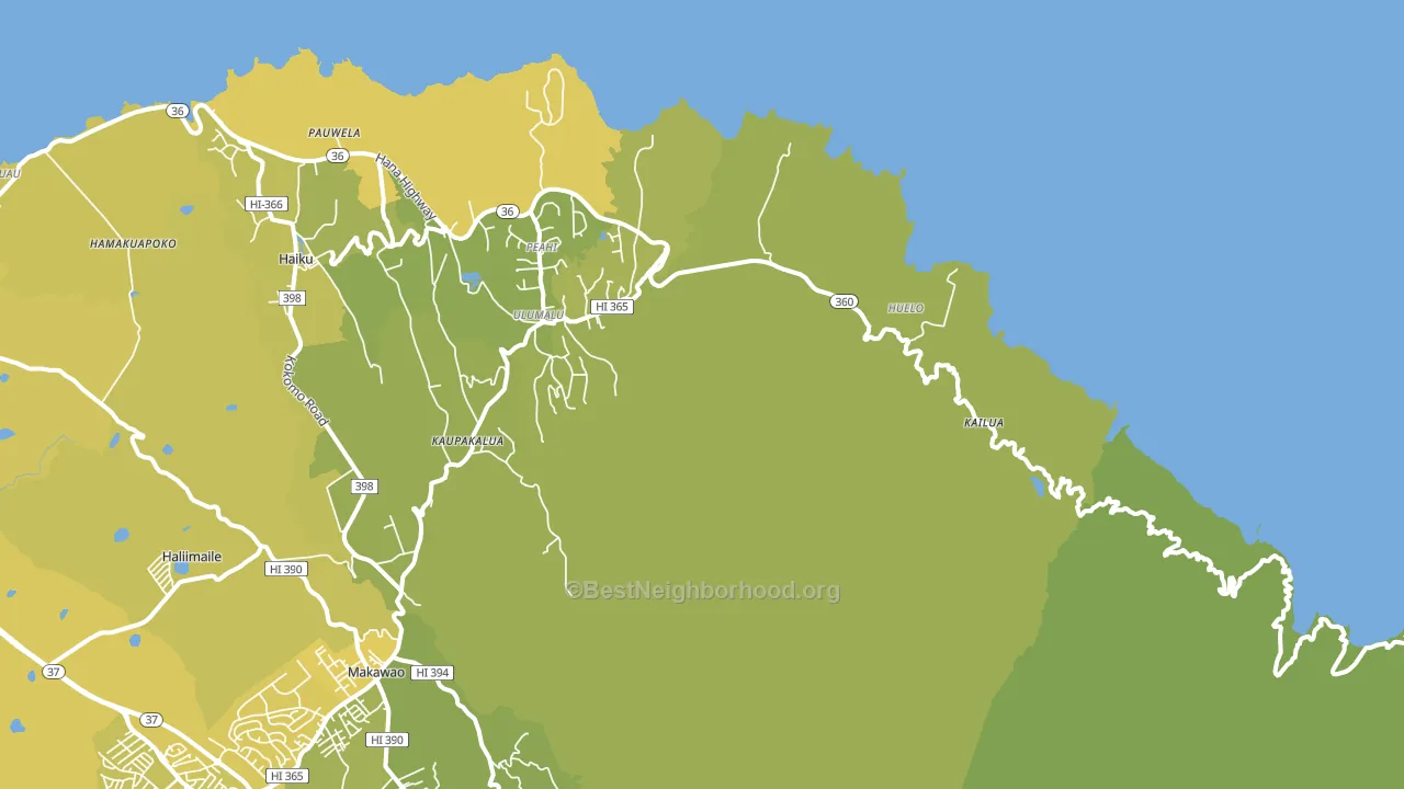 Haiku, HI block-group voter-turnout map