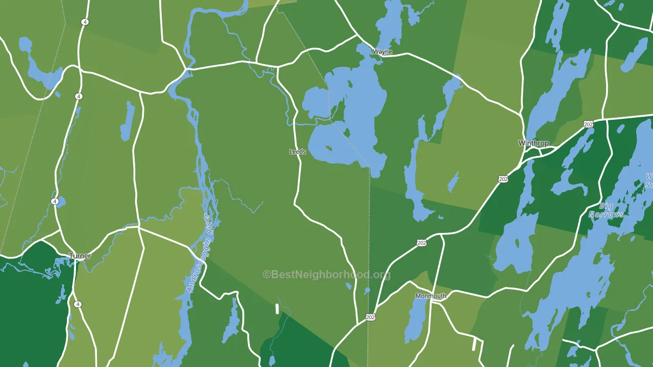 Haines Corner, Lewiston, ME block-group voter-turnout map