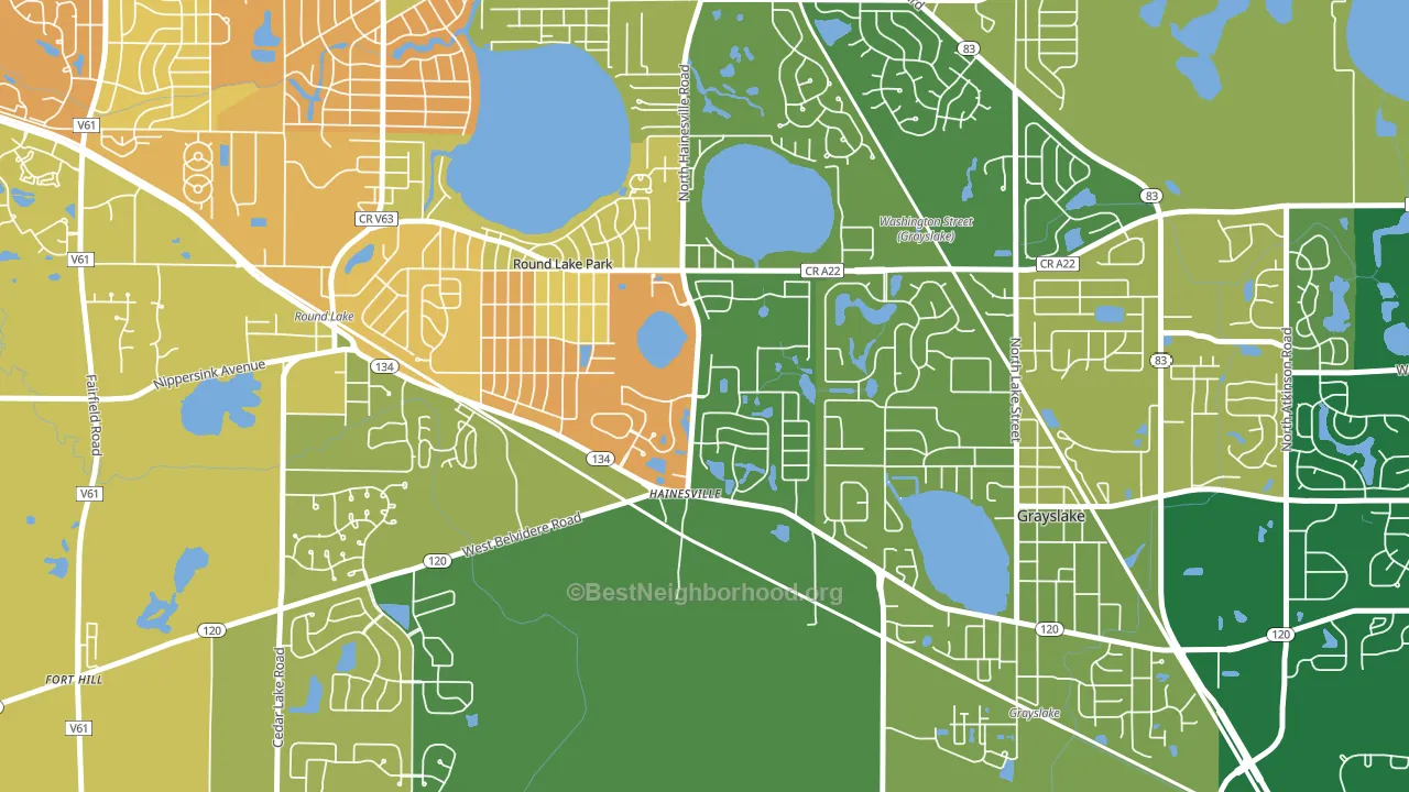 Hainesville, IL block-group voter-turnout map