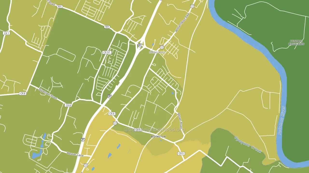 Hainesville, Martinsburg, WV block-group voter-turnout map