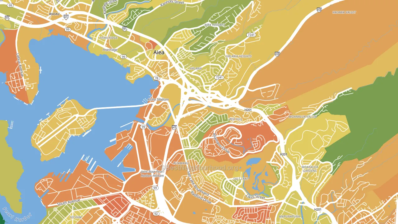 Halawa, HI block-group voter-turnout map