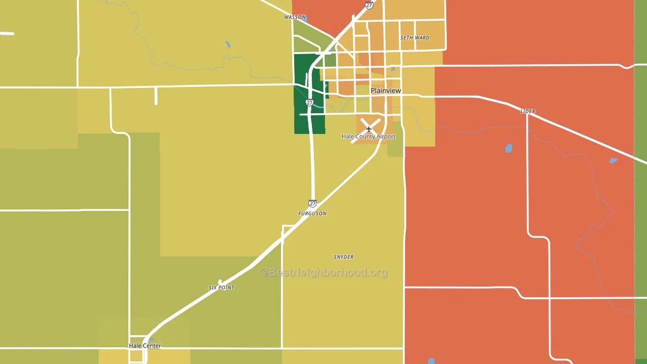 Hale County, TX block-group voter-turnout map