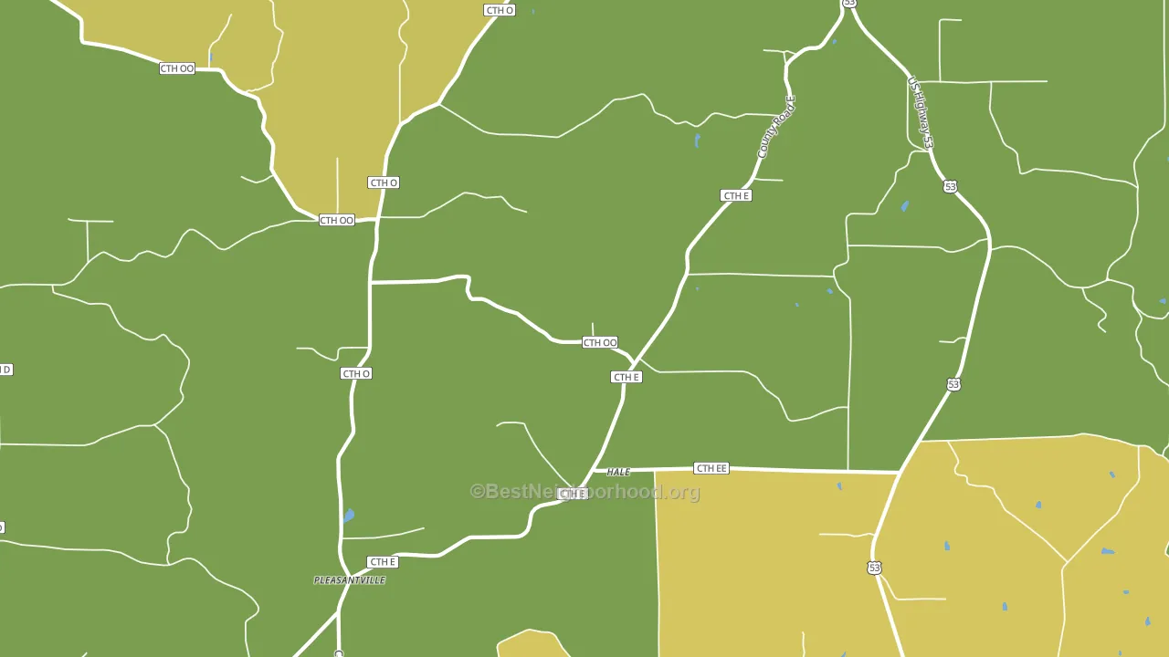 Hale, WI block-group voter-turnout map