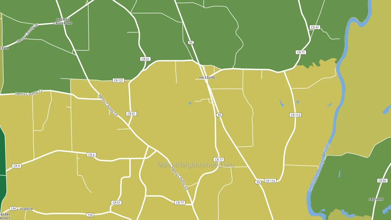 Haleburg, AL block-group voter-turnout map