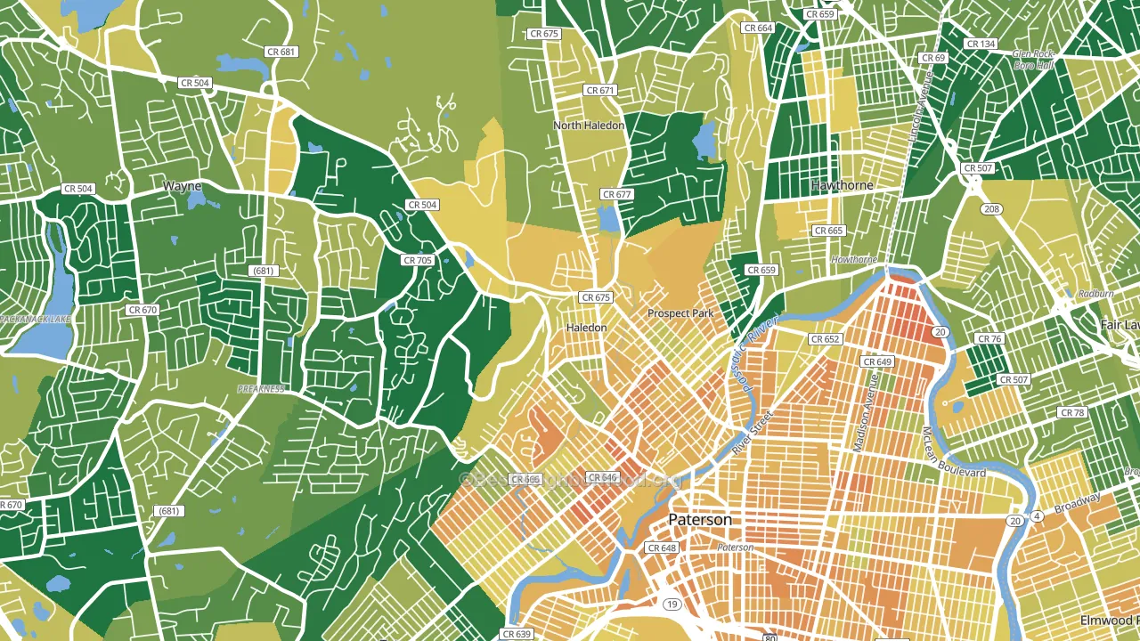 Haledon, NJ block-group voter-turnout map