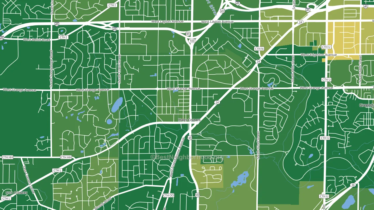 Hales Corners, WI block-group voter-turnout map