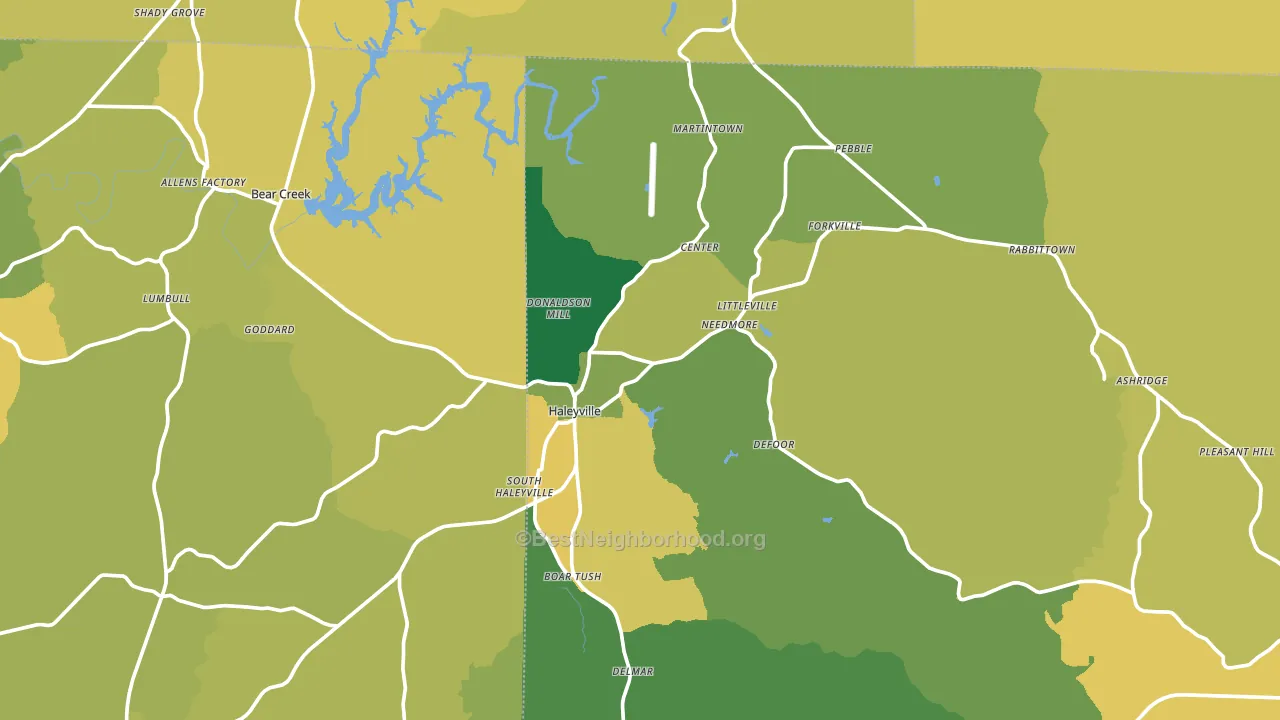 Haleyville, AL block-group voter-turnout map