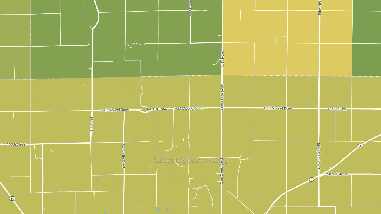Half Mound, KS block-group voter-turnout map
