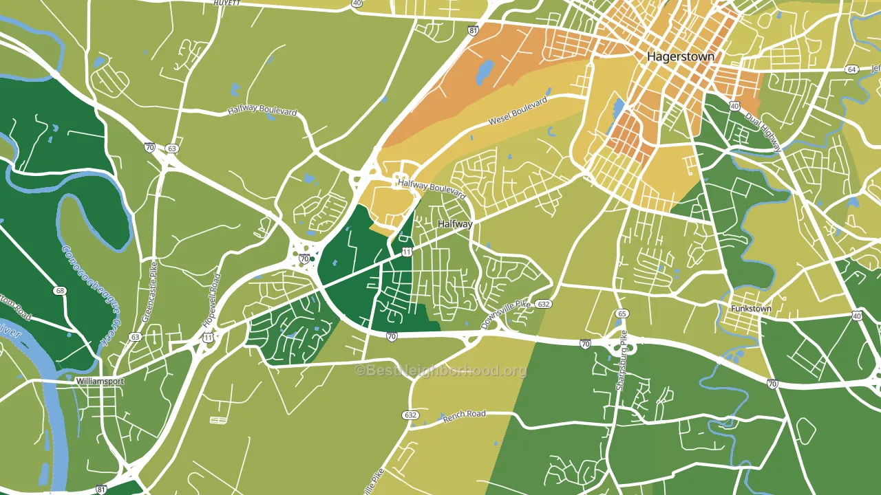Halfway, MD block-group voter-turnout map