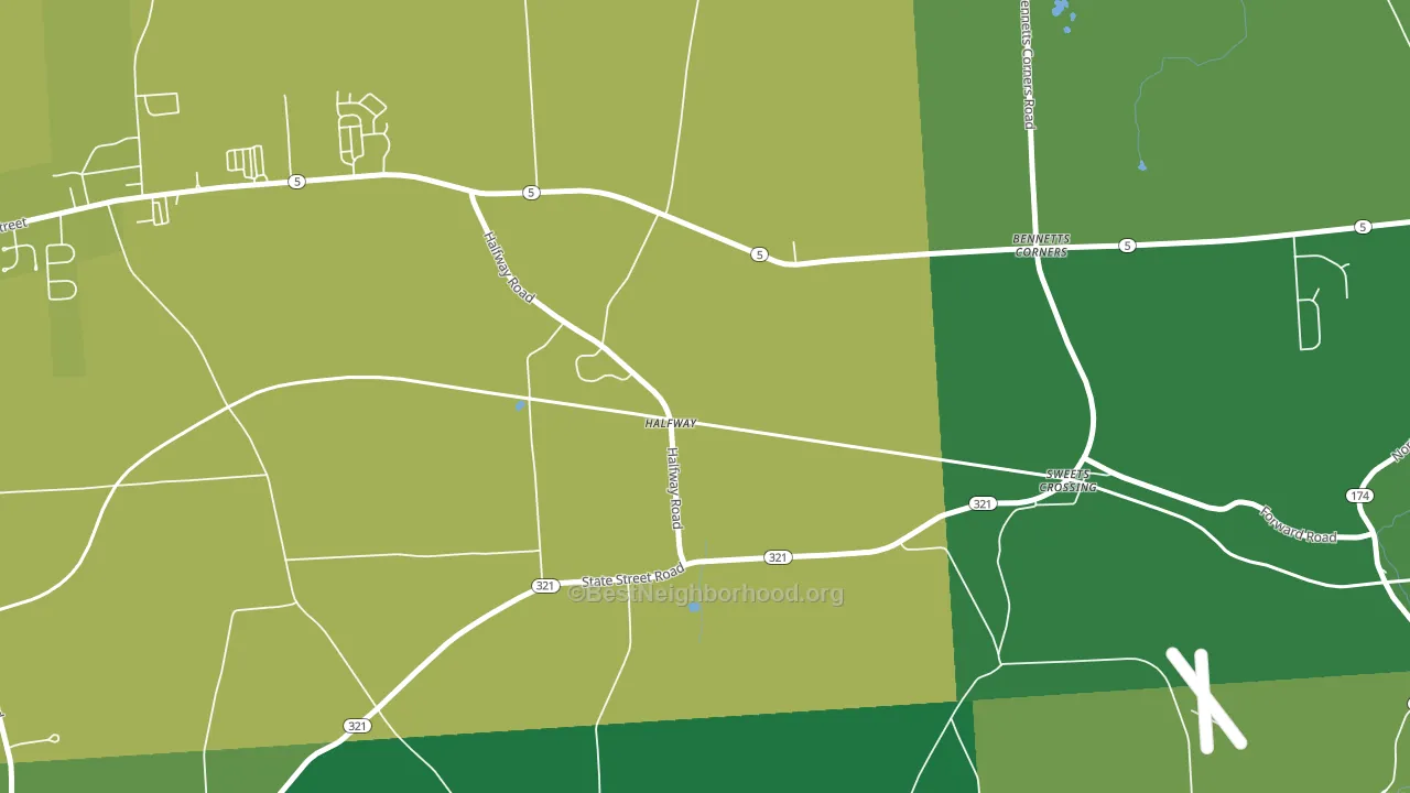 Halfway, NY block-group voter-turnout map