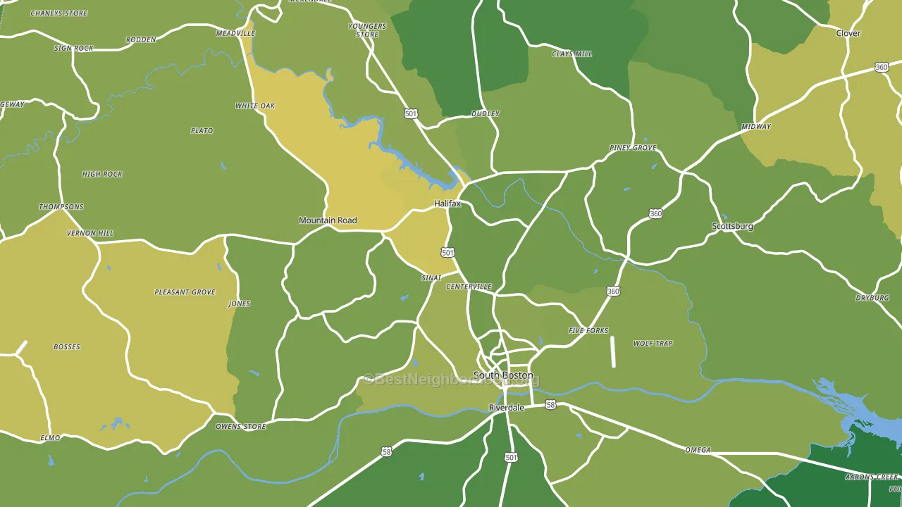 Halifax County, VA block-group voter-turnout map