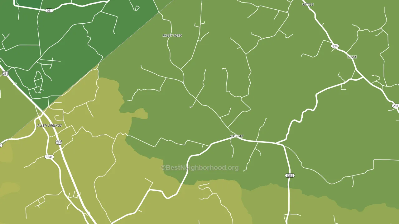 Halifax, KY block-group voter-turnout map