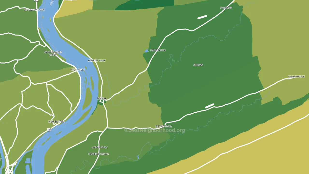Halifax, PA block-group voter-turnout map