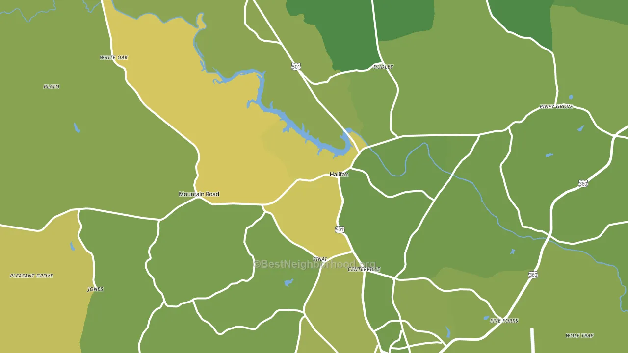 Halifax, VA block-group voter-turnout map