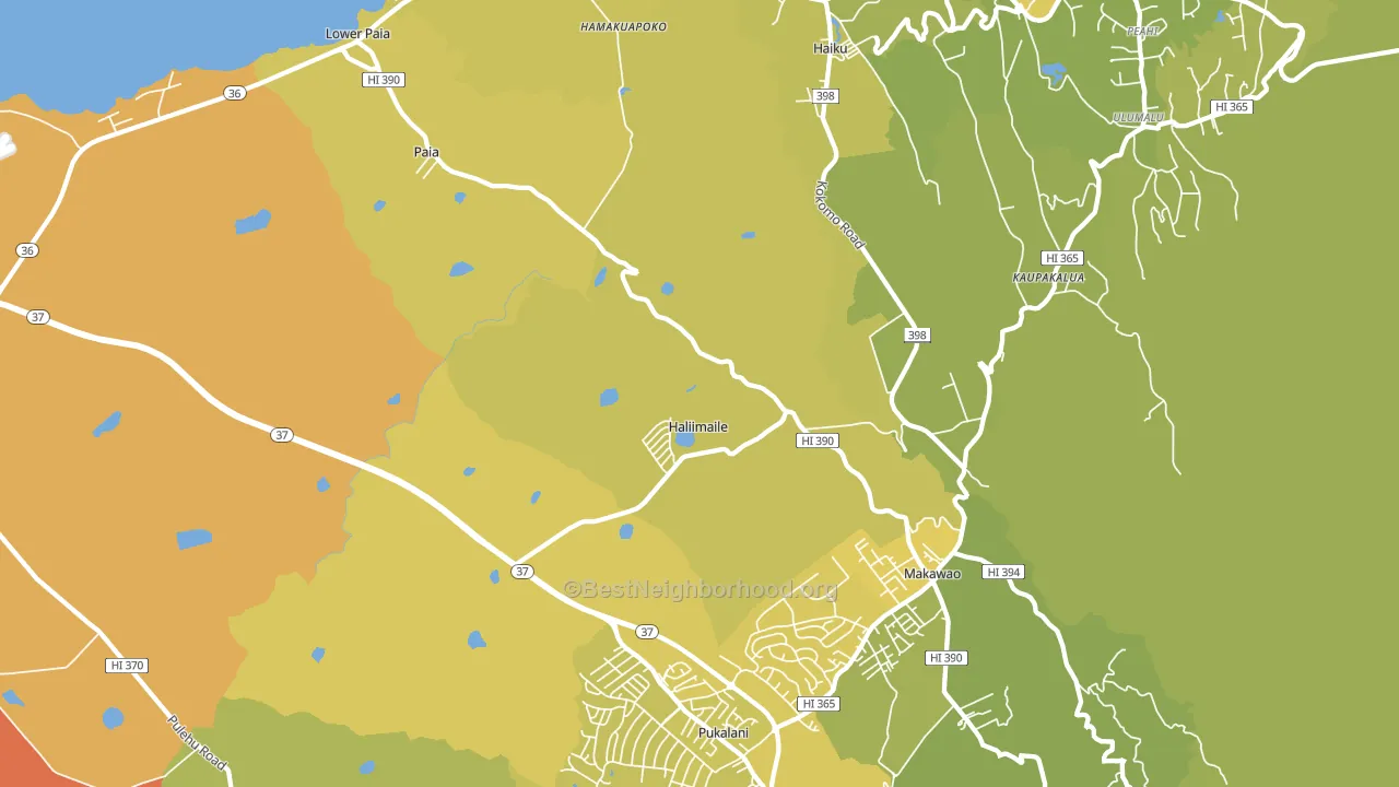 Haliimaile, HI block-group voter-turnout map