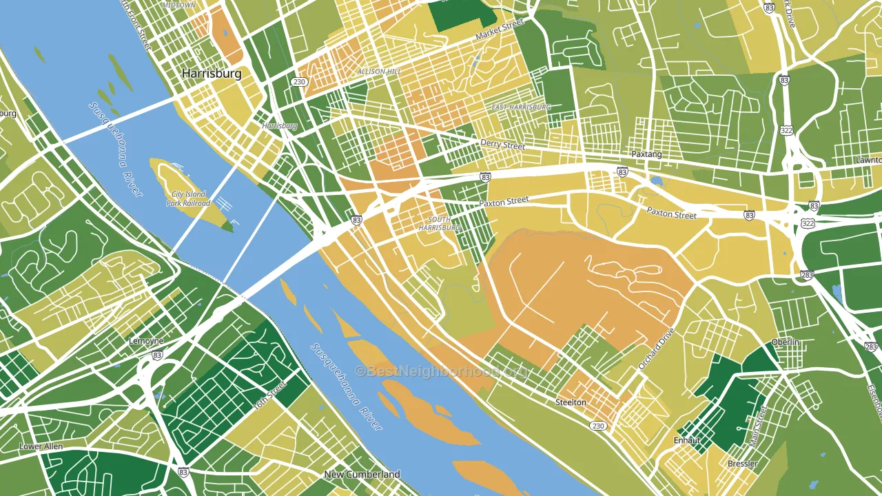 Hall Manor, Harrisburg, PA block-group voter-turnout map