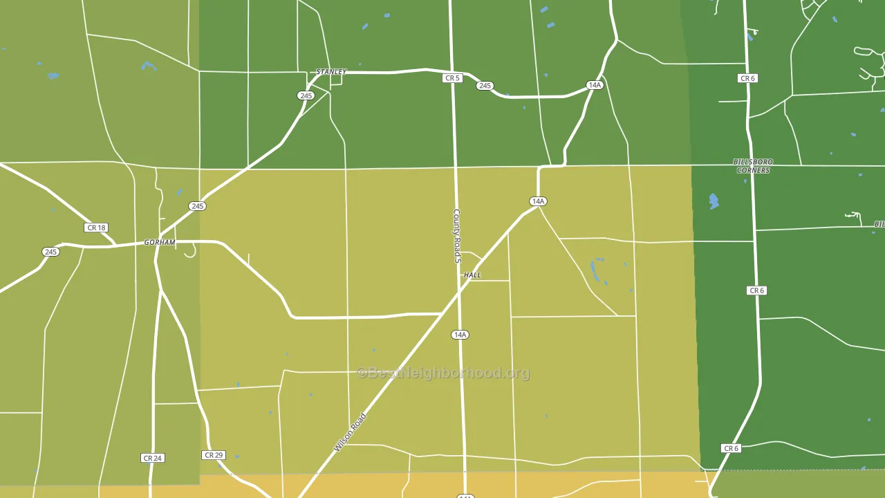Hall, NY block-group voter-turnout map