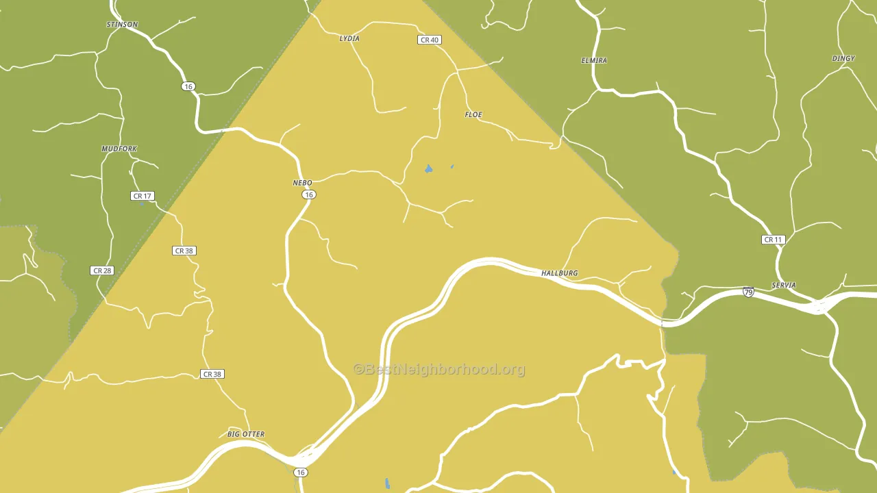 Hallburg, WV block-group voter-turnout map
