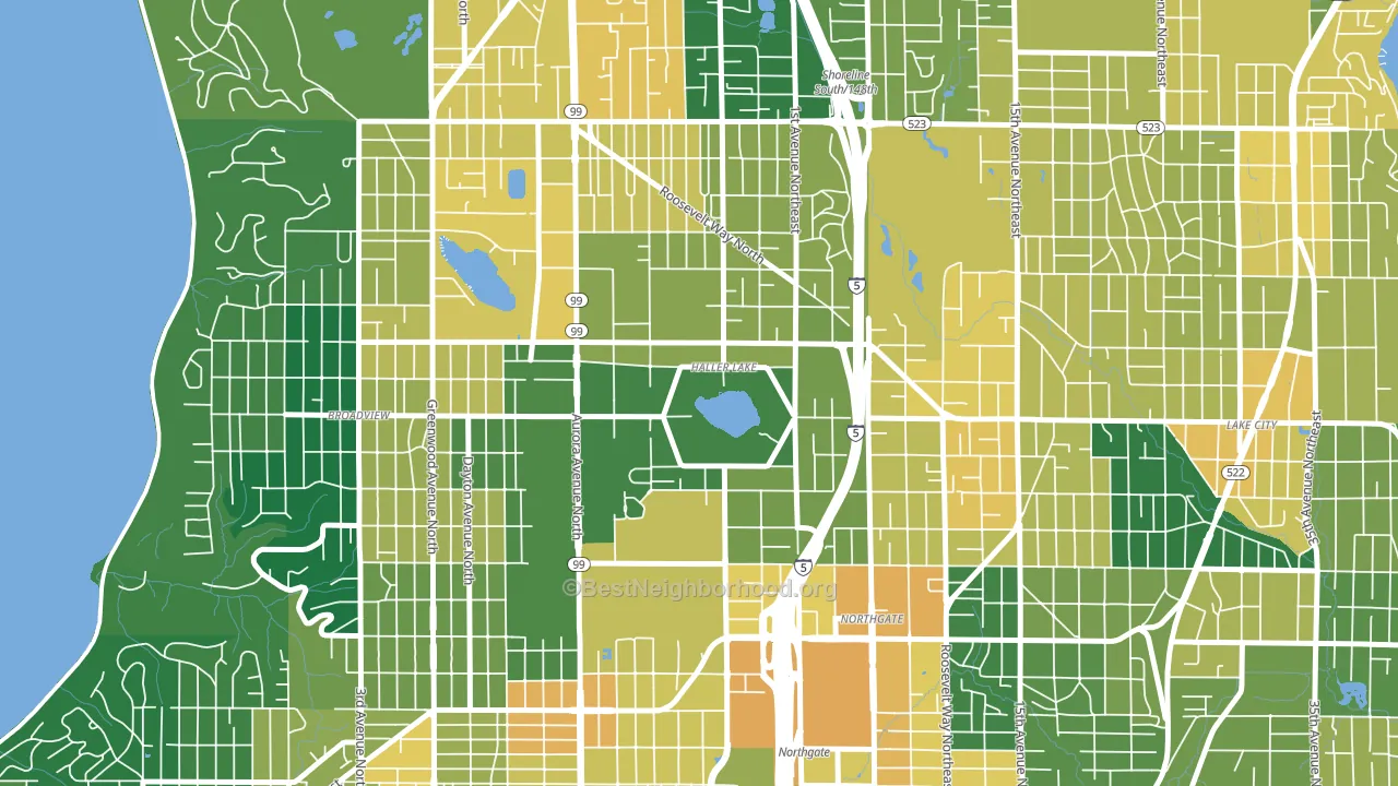 Haller Lake, Seattle, WA block-group voter-turnout map