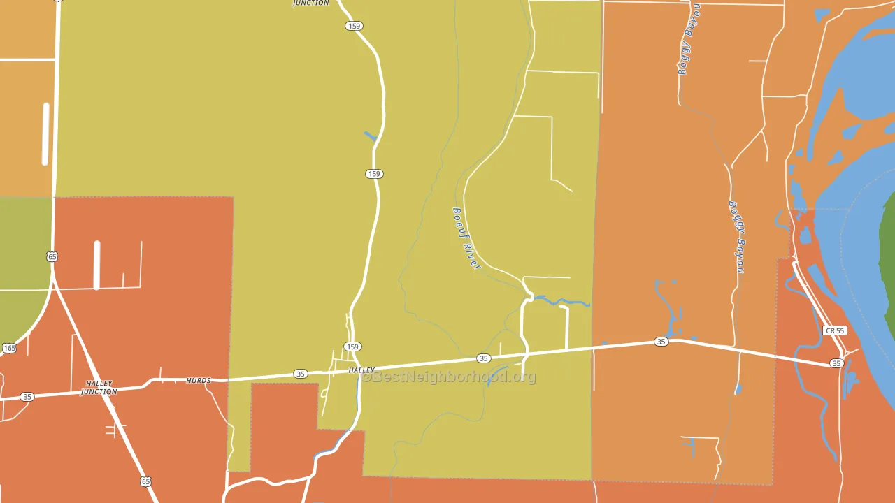 Halley, AR block-group voter-turnout map