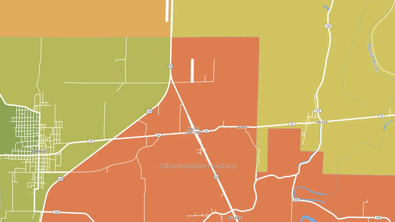 Halley Junction, AR block-group voter-turnout map