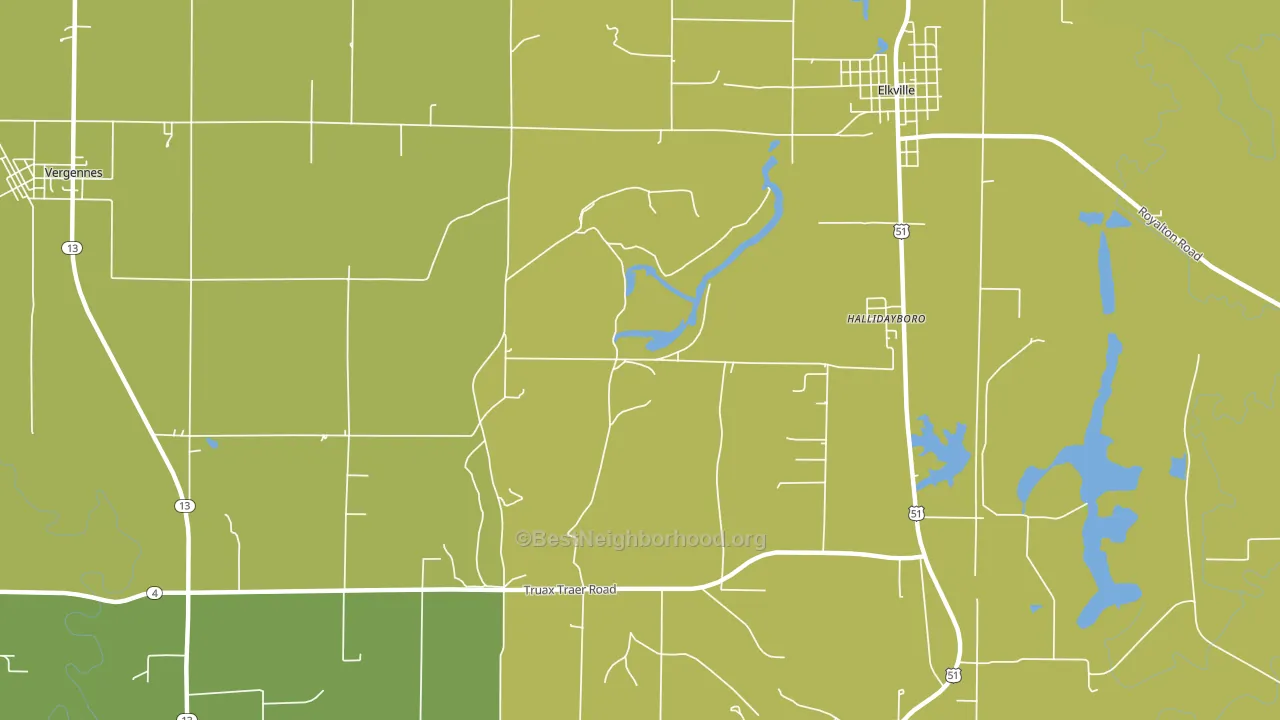Hallidayboro, IL block-group voter-turnout map