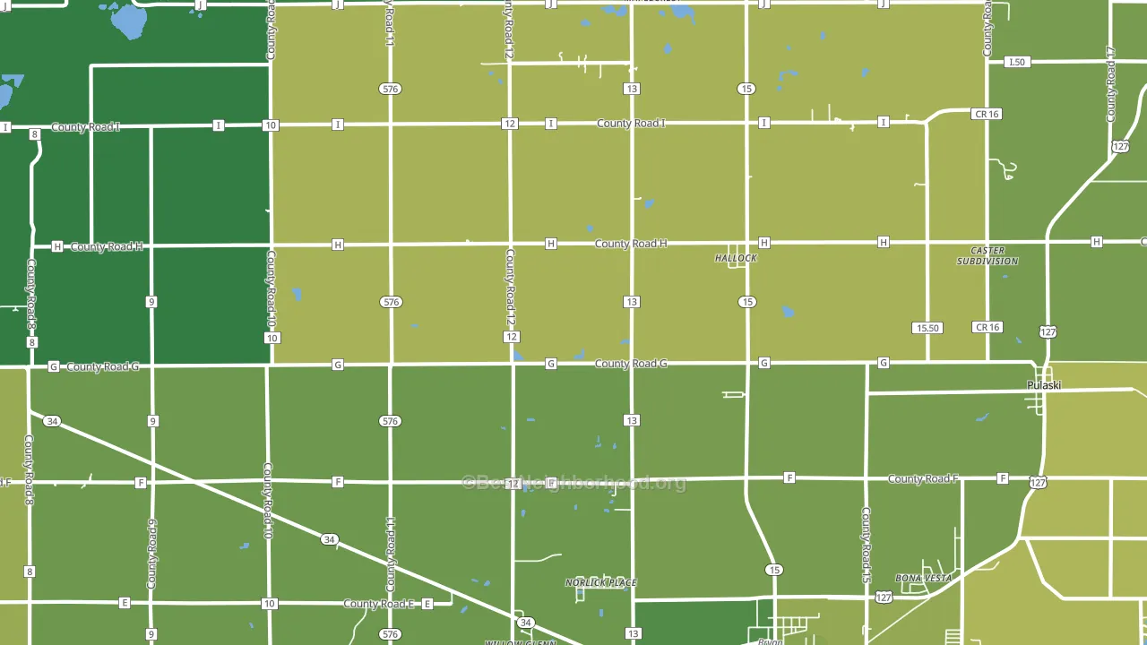 Hallock, OH block-group voter-turnout map