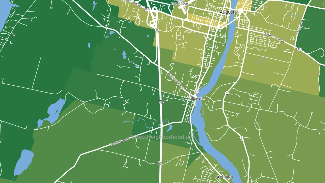 Hallowell, ME block-group voter-turnout map