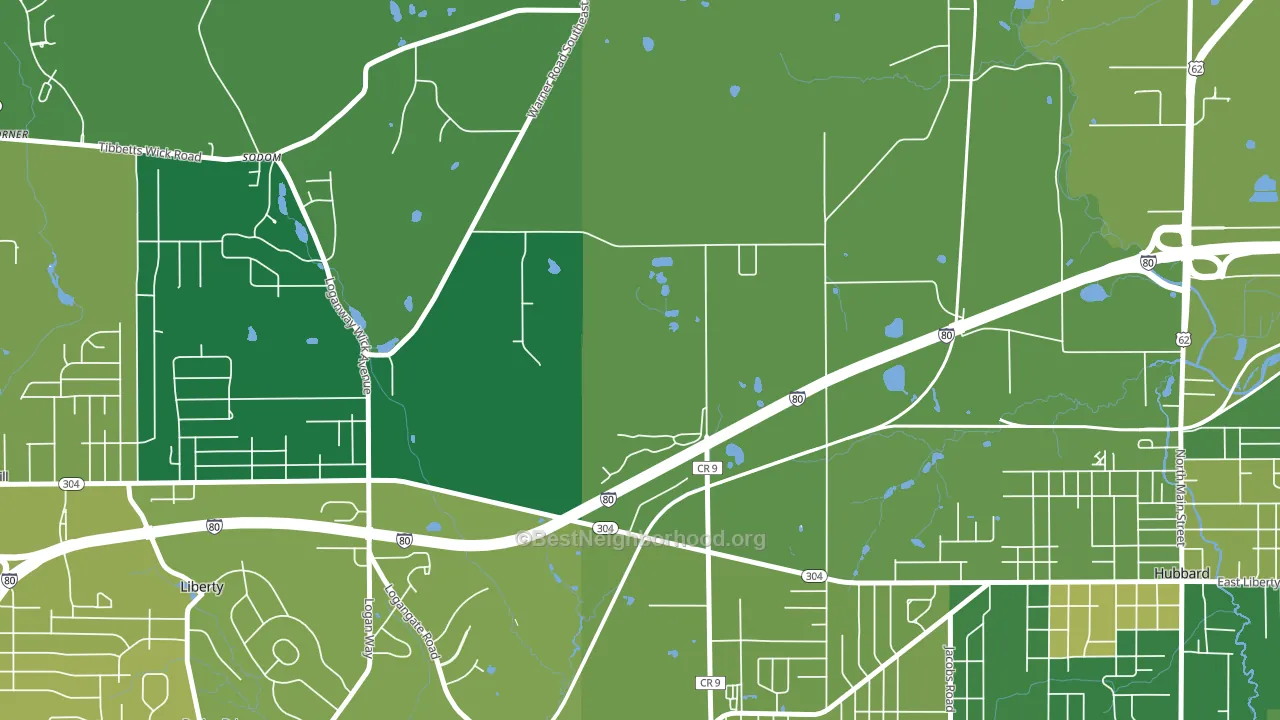 Halls Corners, OH block-group voter-turnout map