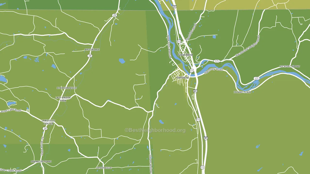 Hallstead, PA block-group voter-turnout map