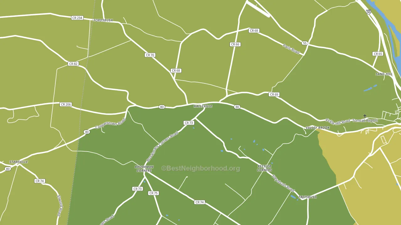 Hallsville, NY block-group voter-turnout map
