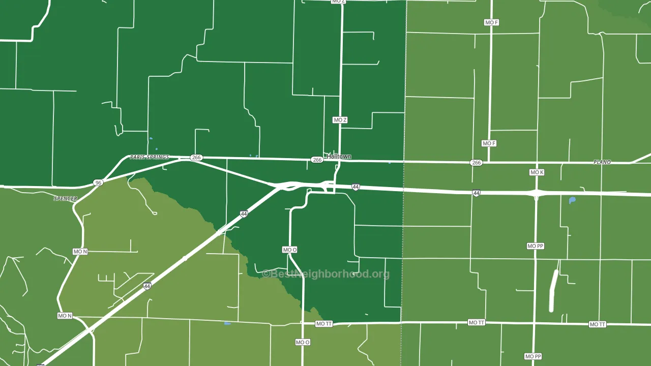 Halltown, MO block-group voter-turnout map