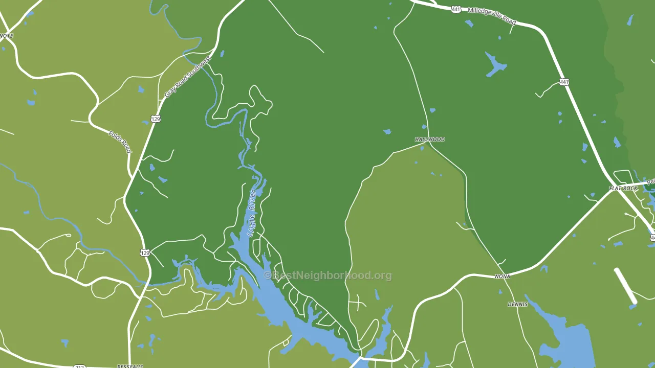 Hallwood, GA block-group voter-turnout map